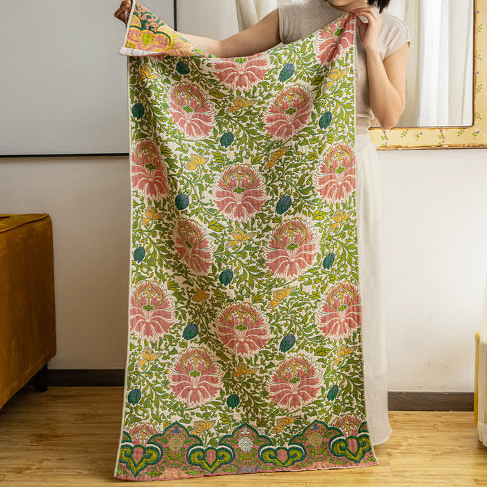 Ownkoti Pastoral Floral Pure Cotton Gauze Absorbent Bath Towel