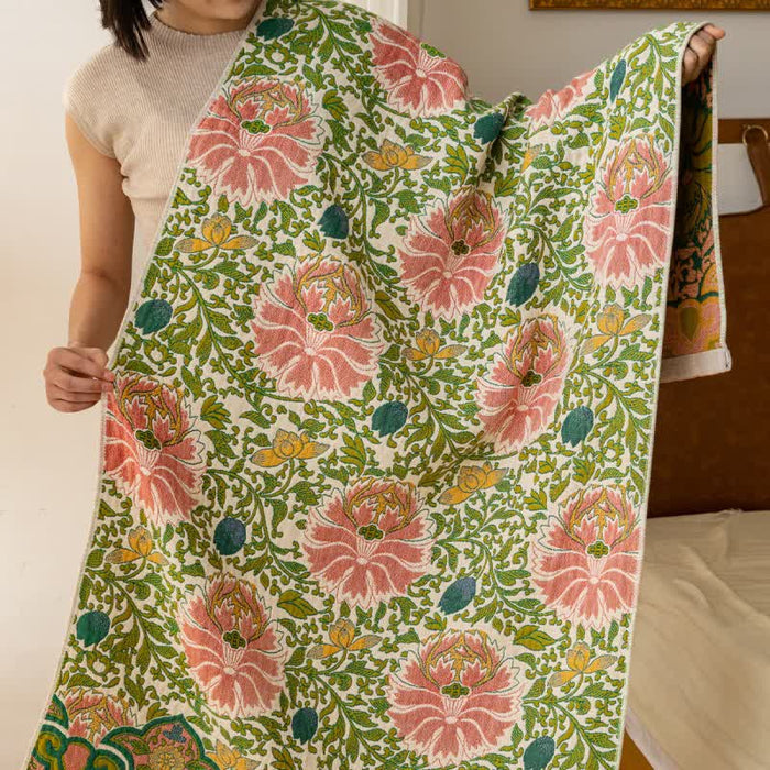 Ownkoti Pastoral Floral Pure Cotton Gauze Absorbent Bath Towel