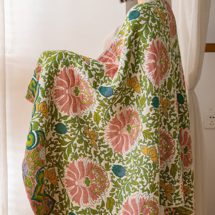 Ownkoti Pastoral Floral Pure Cotton Gauze Absorbent Bath Towel