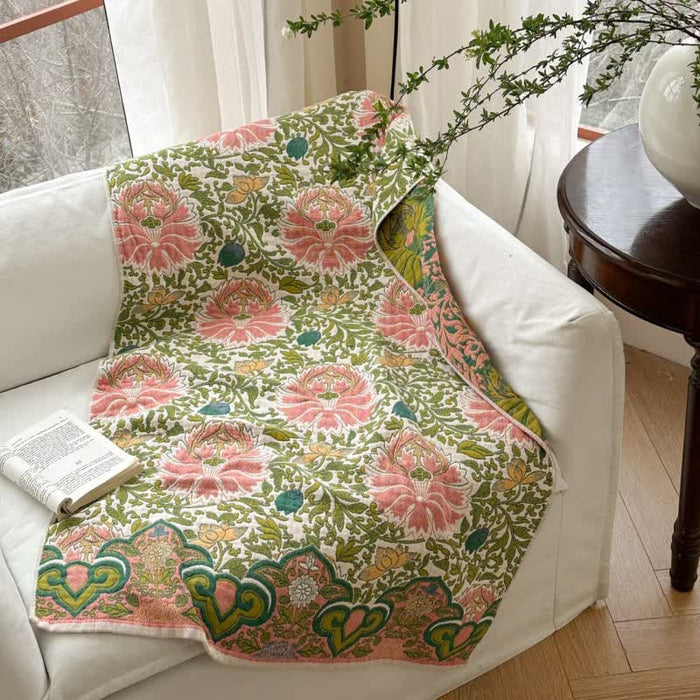 Ownkoti Pastoral Floral Pure Cotton Gauze Absorbent Bath Towel