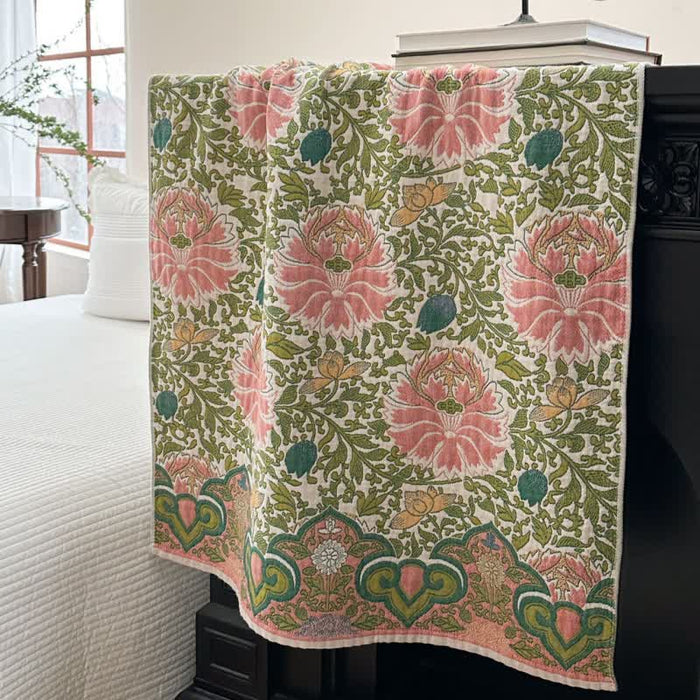 Ownkoti Pastoral Floral Pure Cotton Gauze Absorbent Bath Towel