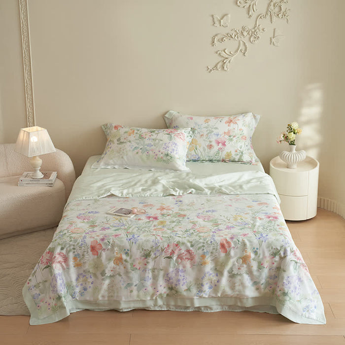 Ownkoti Pastoral Floral Soft Summer Bedding Set(4pcs)