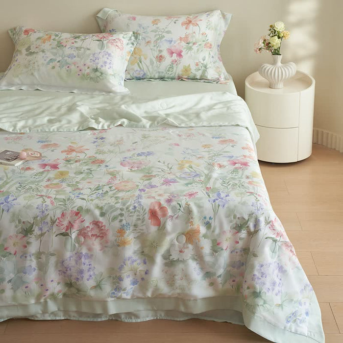 Ownkoti Pastoral Floral Soft Summer Bedding Set(4pcs)