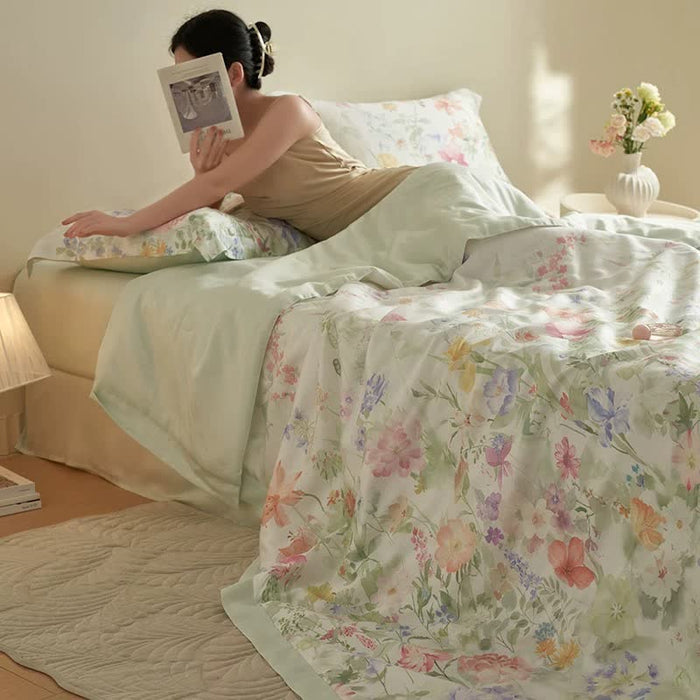 Ownkoti Pastoral Floral Soft Summer Bedding Set(4pcs)