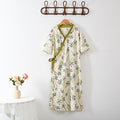 Ownkoti Pastoral Padded Short Sleeve Tie-Back Nightgown with Pocket - XXL - image 1
