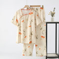Ownkoti Persimmon Double Layer Gauze Nightwear Set