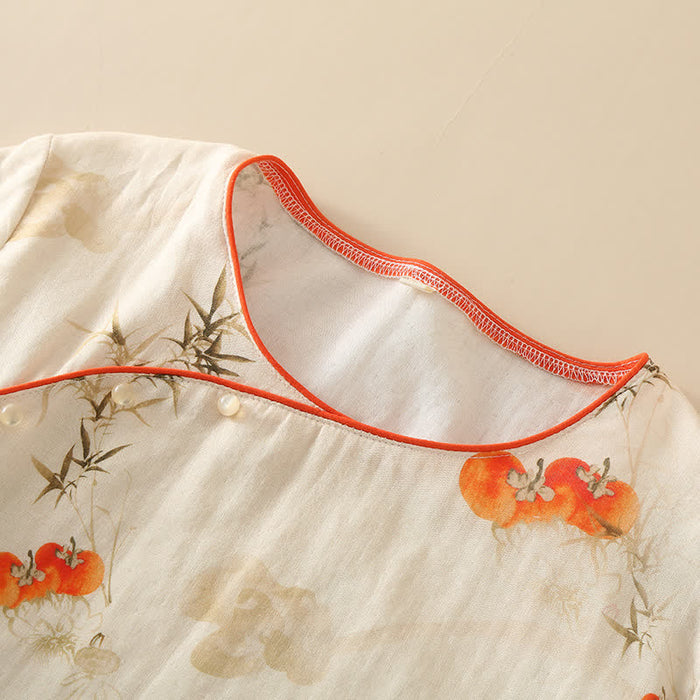 Ownkoti Persimmon Double Layer Gauze Nightwear Set