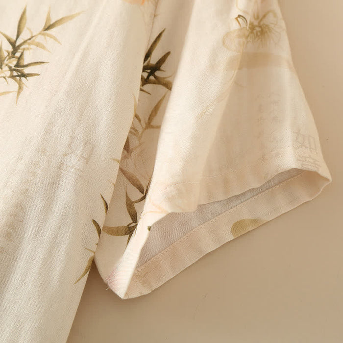 Ownkoti Persimmon Double Layer Gauze Nightwear Set