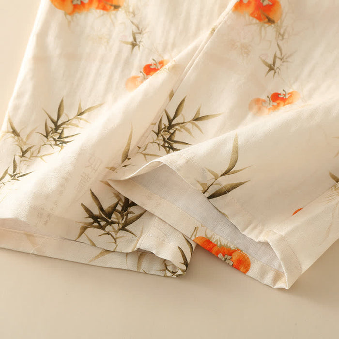 Ownkoti Persimmon Double Layer Gauze Nightwear Set
