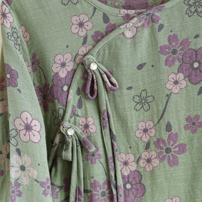 Ownkoti Plum Blossom Bowknot Pure Cotton Loungewear Set - image 4