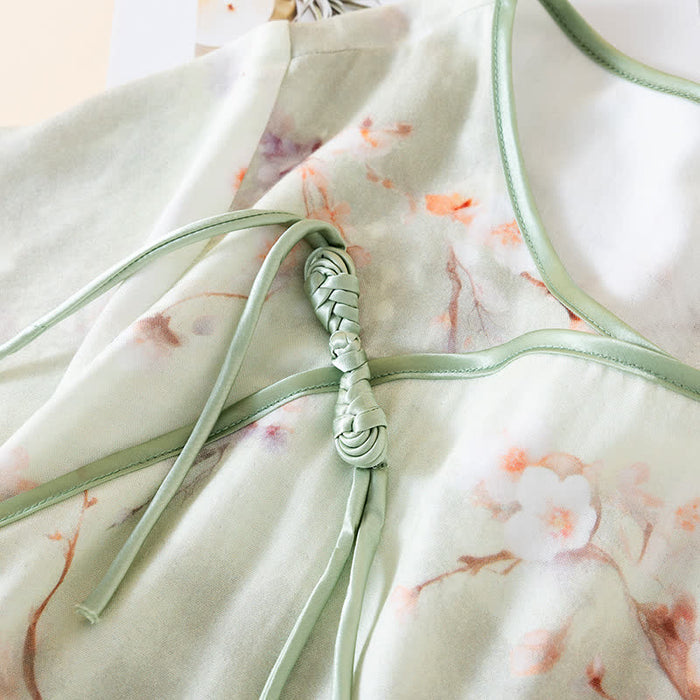 Ownkoti Plum Blossom Cotton Round Neck Nightdress
