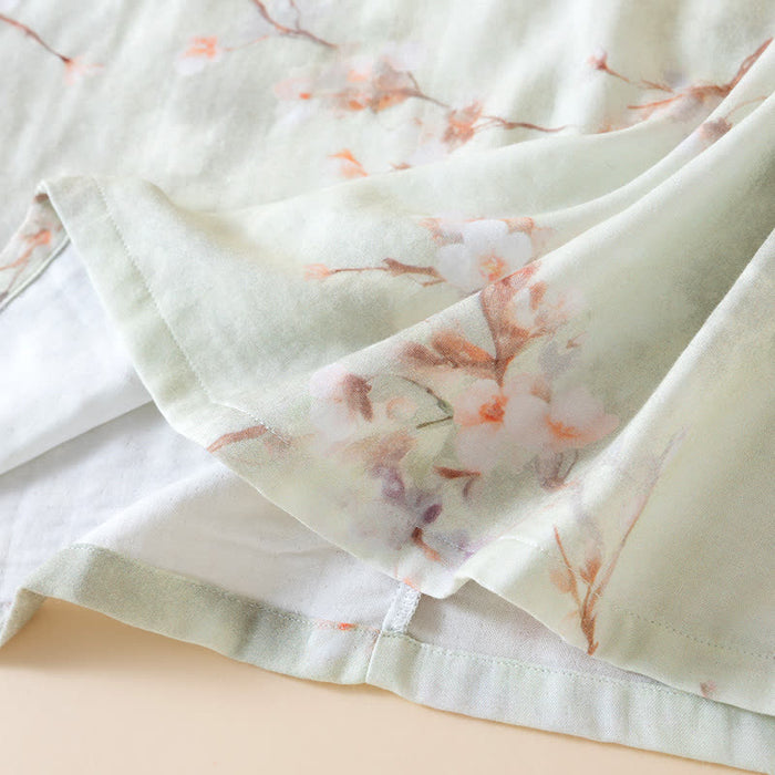 Ownkoti Plum Blossom Cotton Round Neck Nightdress