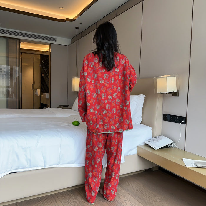 Ownkoti Plus Size  Rose Cotton Soft Pajama Set - image 2