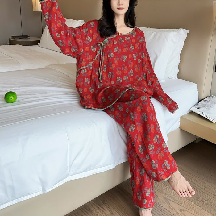 Ownkoti Plus Size  Rose Cotton Soft Pajama Set - image 3