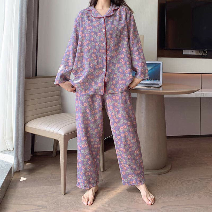 Ownkoti Plus Size Rural Cotton Loungewear Set