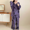 Ownkoti Plus Size Vintage Rose Nightwear Set - Purple - Plus Size - image 0