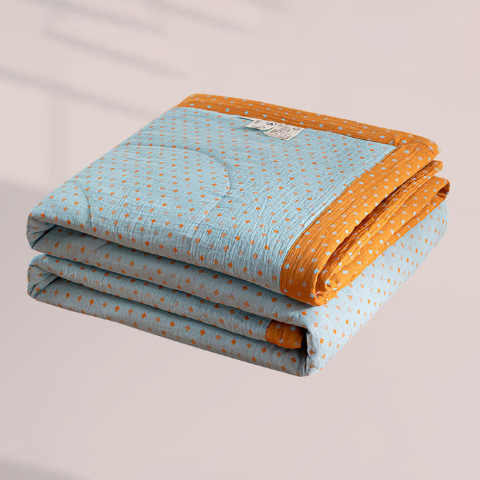Ownkoti Polka Dot Print Double-layer Cotton Summer Quilt