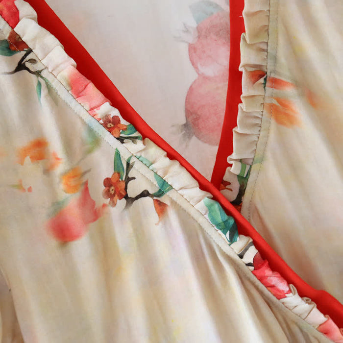 Ownkoti Pomegranate Print Bamboo Cotton Loungewear
