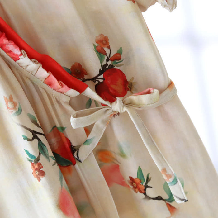 Ownkoti Pomegranate Print Bamboo Cotton Loungewear