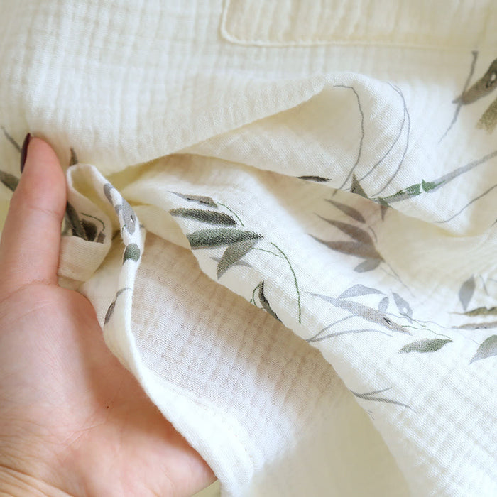 Ownkoti Pure Cotton Bamboo Print Comfy Bathrobe