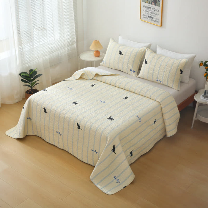 Ownkoti Pure Cotton Black Cat Soft Reversible Quilt