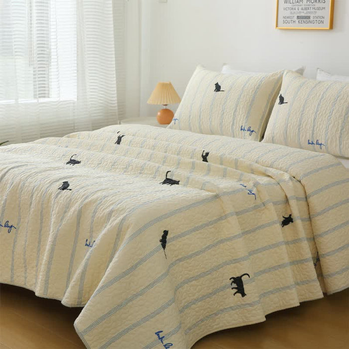 Ownkoti Pure Cotton Black Cat Soft Reversible Quilt