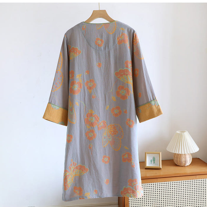 Ownkoti Pure Cotton Elegant Butterfly & Flower Nightdress - image 2