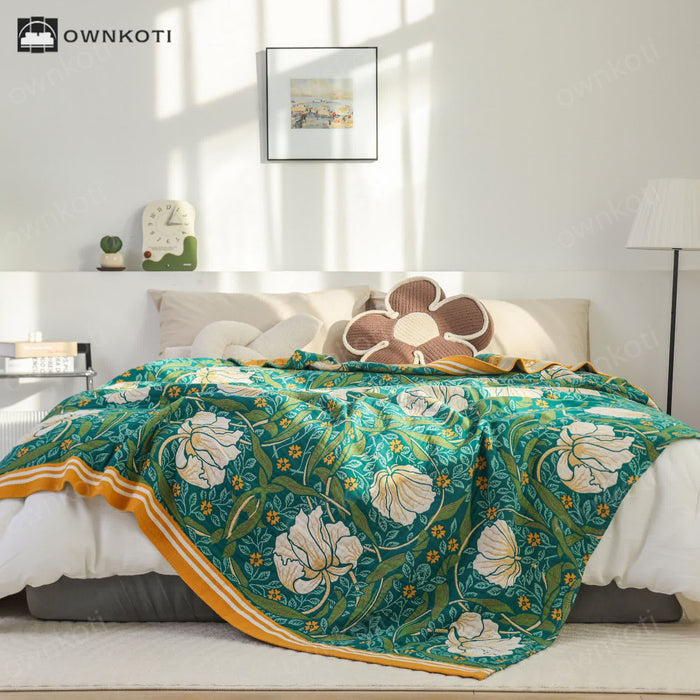 Ownkoti Pure Cotton Elegant Pastoral Soft Blanket
