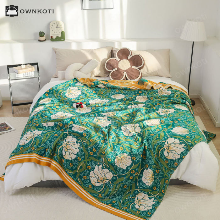 Ownkoti Pure Cotton Elegant Pastoral Soft Blanket