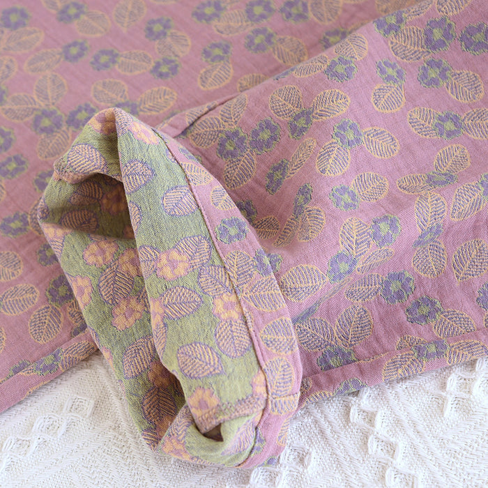 Ownkoti Pure Cotton Jacquard Leaf Pajama Set