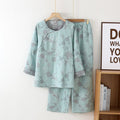 Ownkoti Pure Cotton Round-neck Bamboo Nightwear Set - Green Lake - XL - image 1