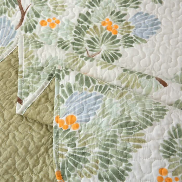 Ownkoti Pure Cotton Rustic Tree Quilted Bedding
