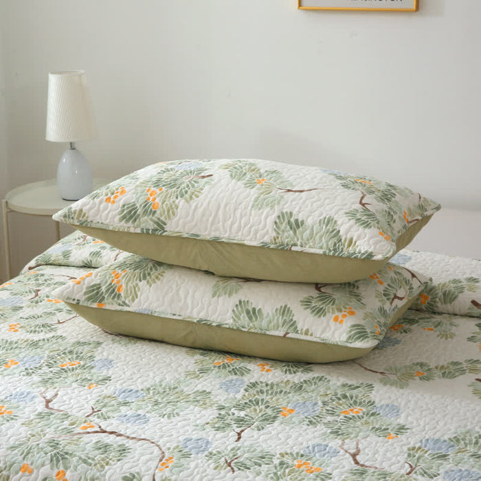 Ownkoti Pure Cotton Rustic Tree Quilted Bedding