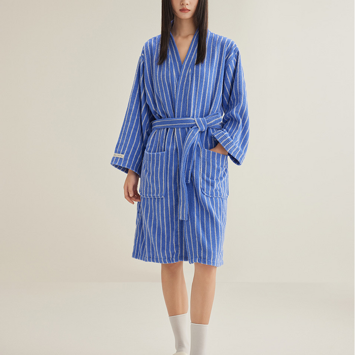 Ownkoti Pure Cotton Simple Striped Soft Bathrobe - image 0