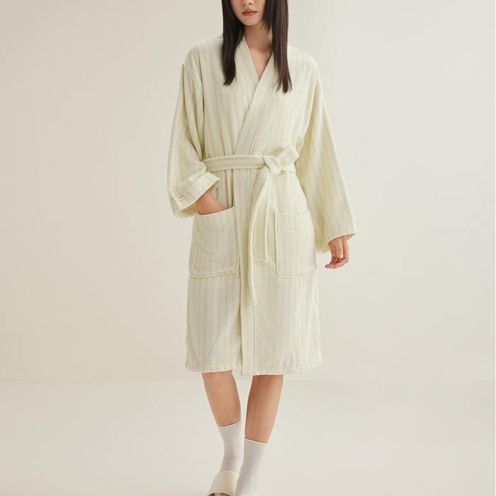 Ownkoti Pure Cotton Simple Striped Soft Bathrobe - image 5
