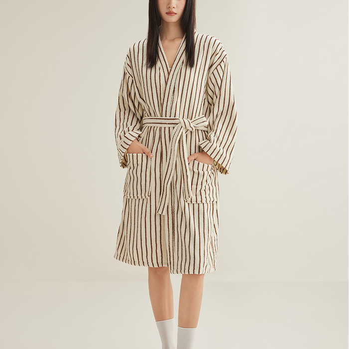 Ownkoti Pure Cotton Simple Striped Soft Bathrobe - image 7