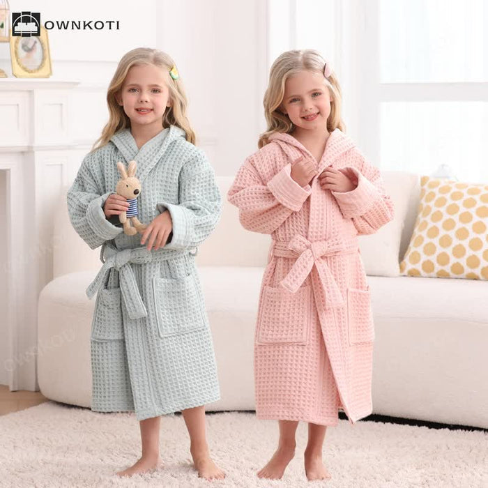 Ownkoti Pure Cotton Waffle Textured Breathable Bathrobe