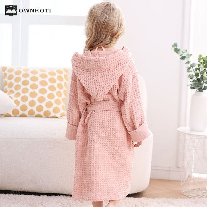 Ownkoti Pure Cotton Waffle Textured Breathable Bathrobe