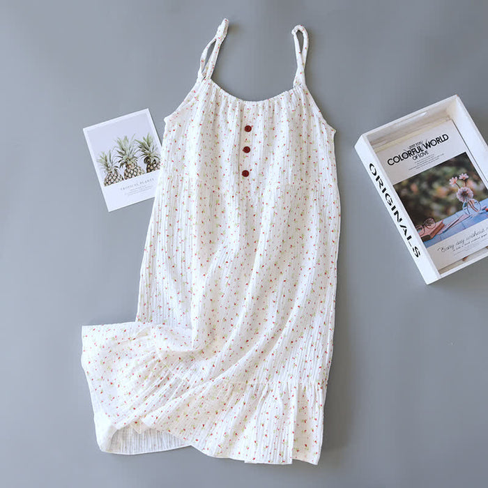 Ownkoti Red Floral Cotton Gauze Cami Nightgown - XL - image 0