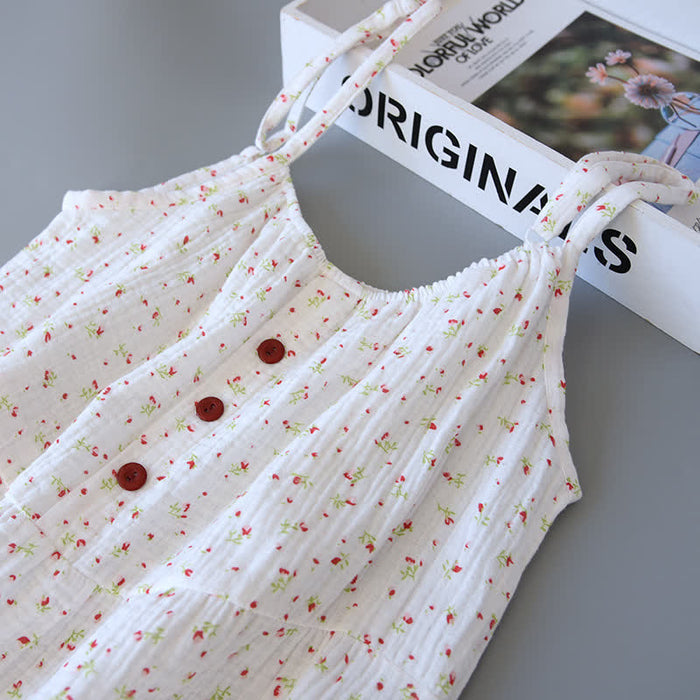 Ownkoti Red Floral Cotton Gauze Cami Nightgown - image 5