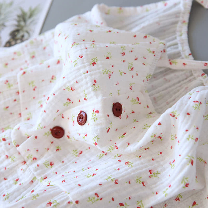Ownkoti Red Floral Cotton Gauze Cami Nightgown - image 6