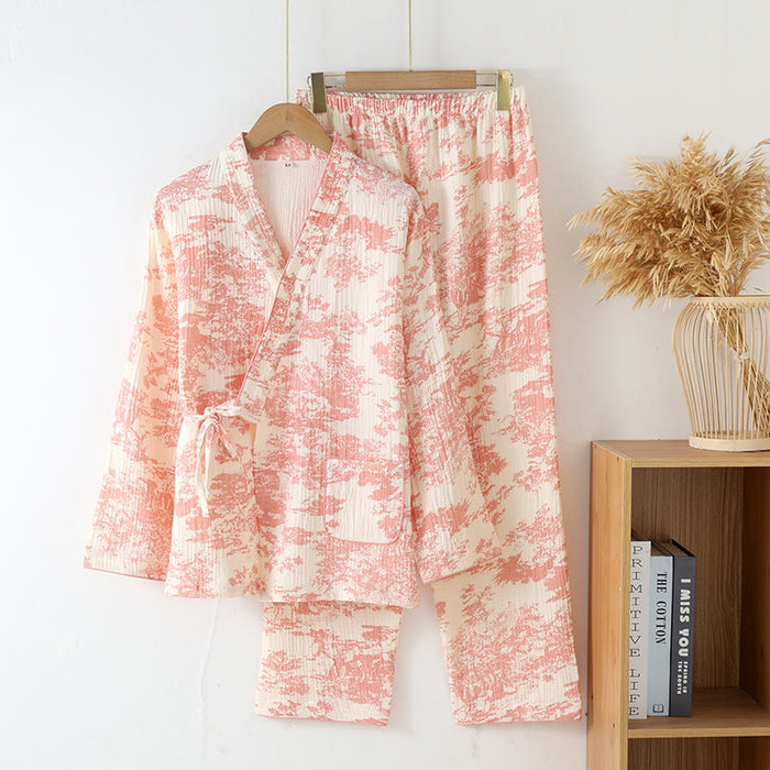 Ownkoti Refresh Cotton Gauze Kimono Pajama Set