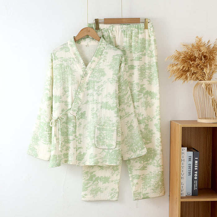 Ownkoti Refresh Cotton Gauze Kimono Pajama Set