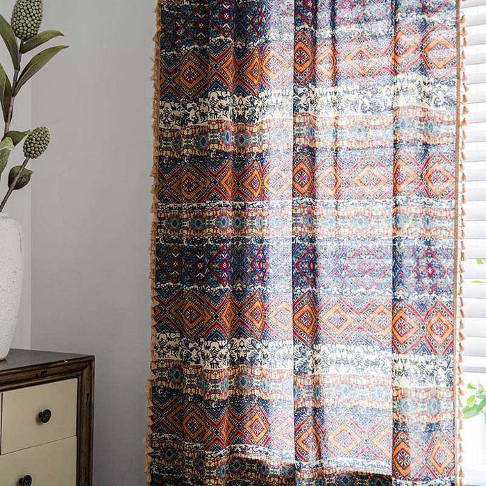 Retro Curtains Colorful Drapes Kitchen Valance Curtains Ownkoti 6