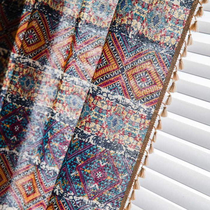 Retro Curtains Colorful Drapes Kitchen Valance Curtains Ownkoti 7
