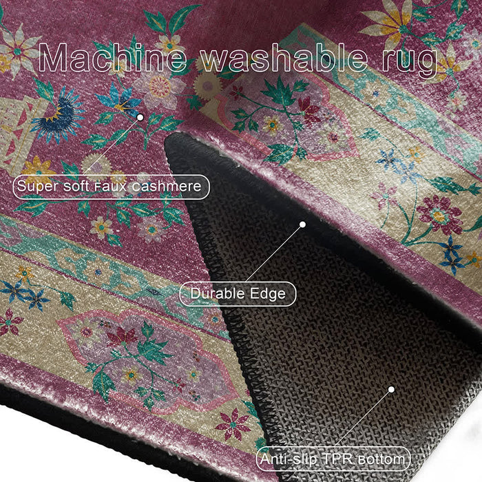 Ownkoti Retro Floral Indoor Outdoor Area Rug