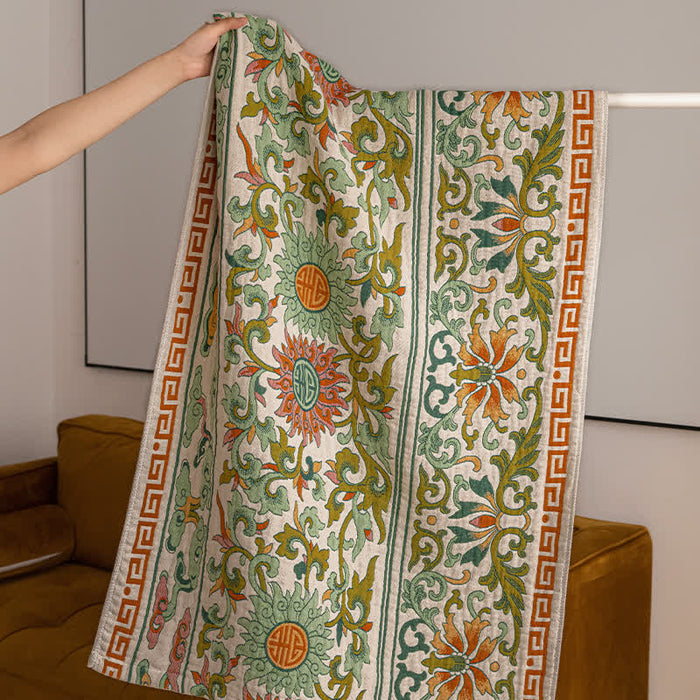 Ownkoti Retro Floral Pure Cotton Gauze Absorbent Bath Towel