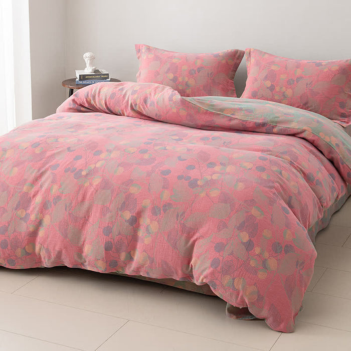 Ownkoti Reversible Cotton Gauze Pastoral Bedding Set (4PCS)