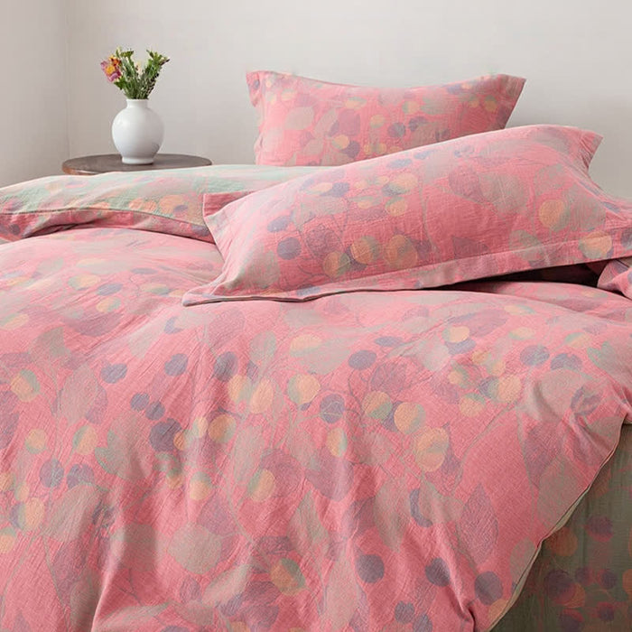 Ownkoti Reversible Cotton Gauze Pastoral Bedding Set (4PCS)