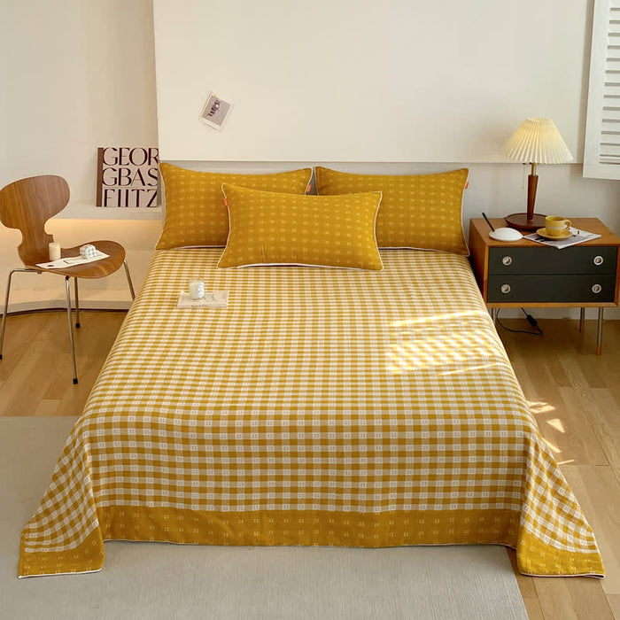 Ownkoti Reversible Cotton Gauze Plaid Coverlet